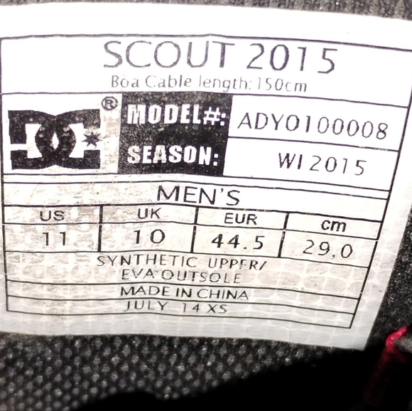 🏂 DC Scout 2015 BOA Snowboard Boots All-Mtn. UNILITE 6/10 SALE OBO FREERIDE MEN - Picture 2 of 15